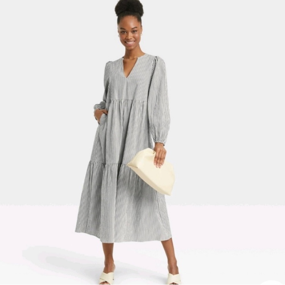 A New Day Tiered Peasant Maxi Dress Size XL